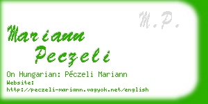 mariann peczeli business card