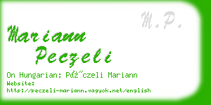 mariann peczeli business card